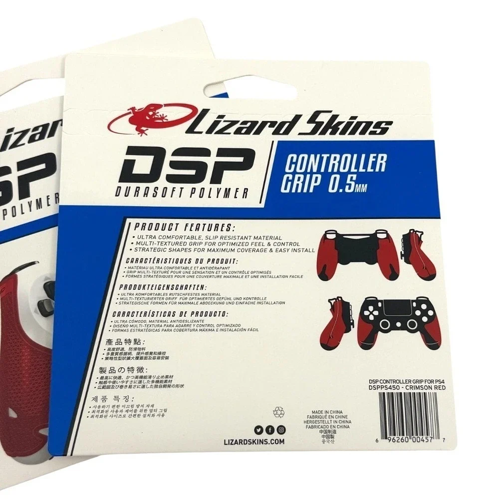 2 Pack Lizard Skins DSP Controller‎ Grip PS4 Crimson Red 0.5mm NEW